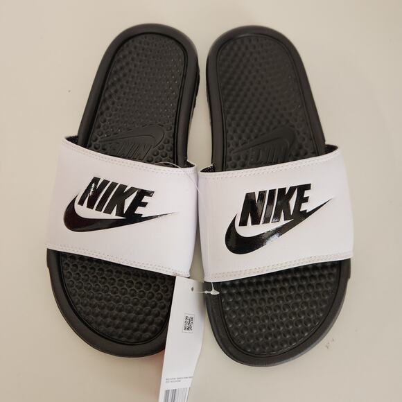 Nike Unisex Benassi JDI Sport Sandal, White/Black/Black, 7 US Men main image 7